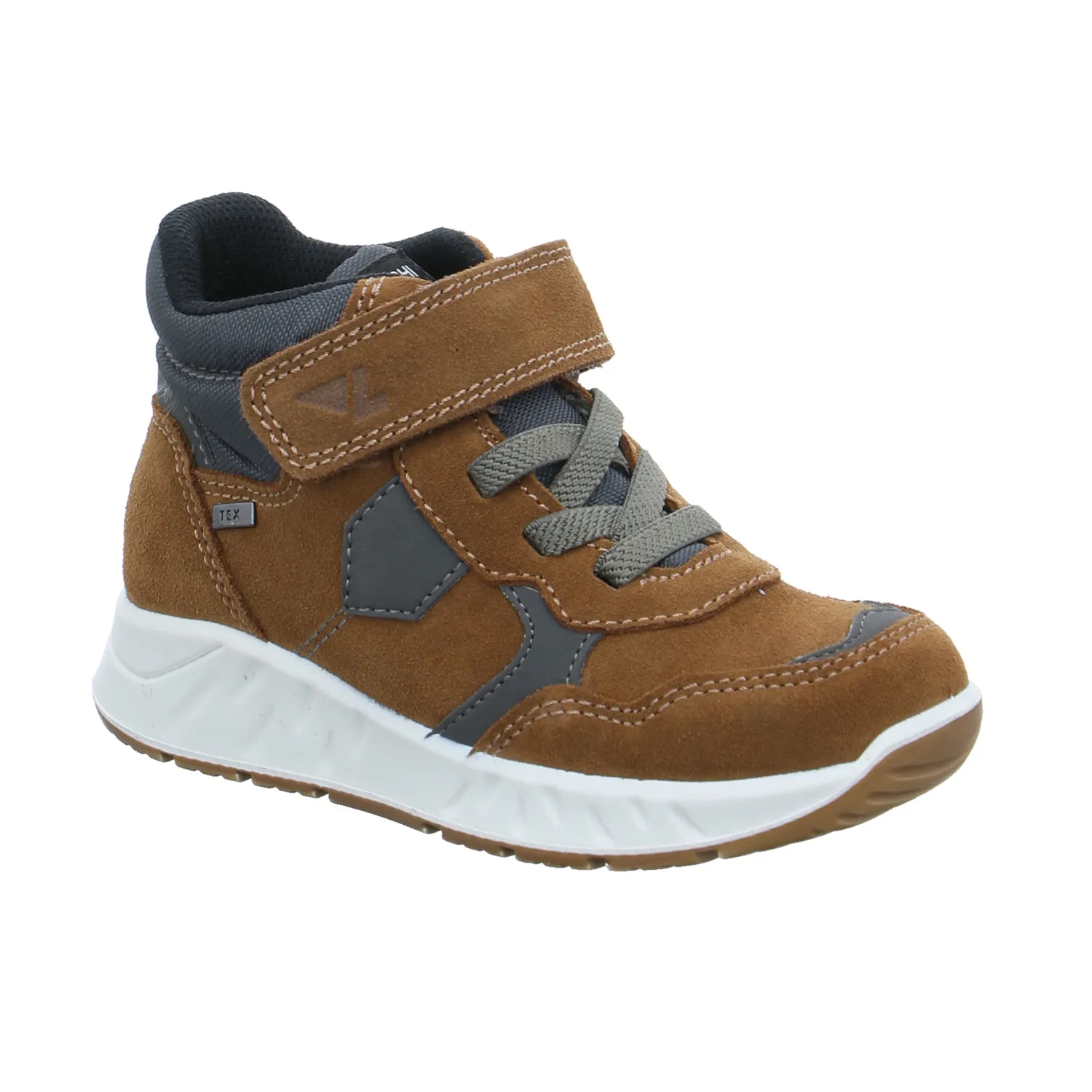 LURCHI Kleinkinder-Halbschuh Klett Cognac Leder  Sneaker high