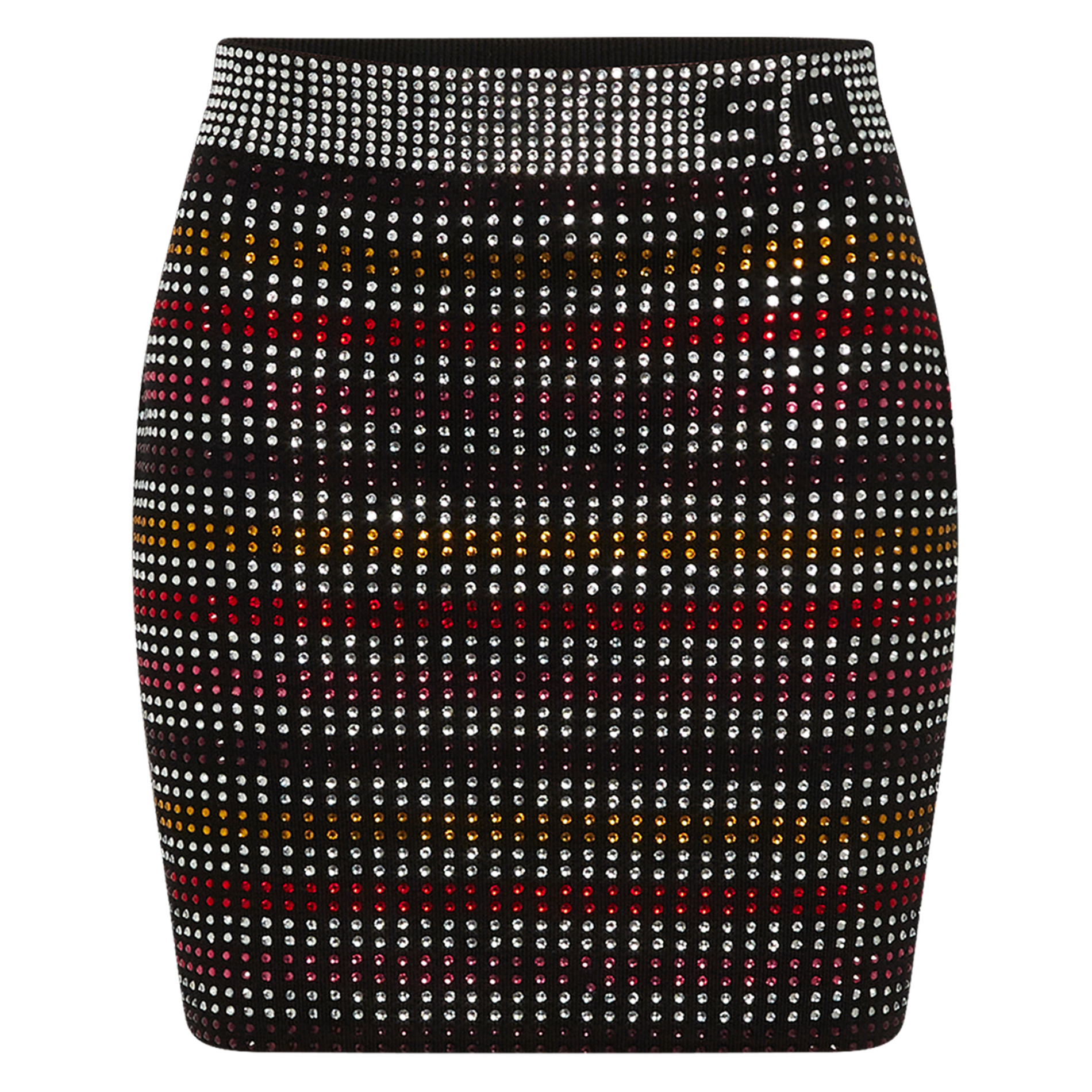 Jupe courte en laine mélangés | Multicolore