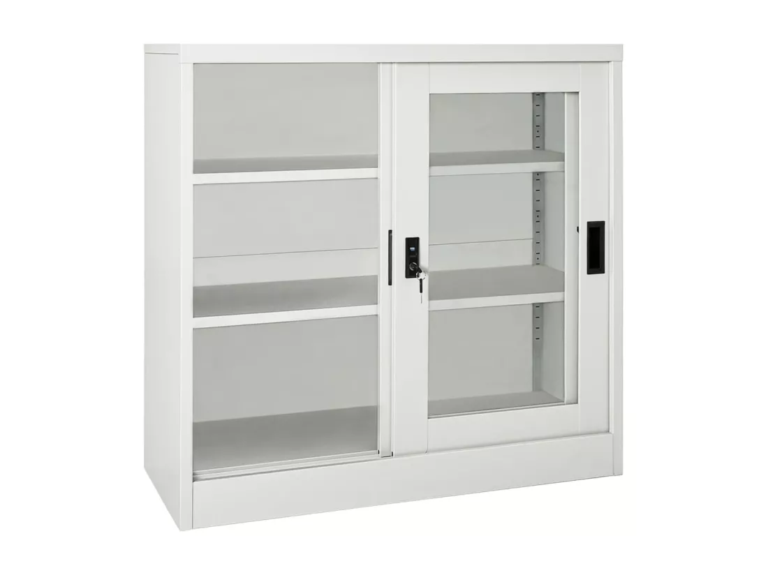 Armoire à portes coulissantes Gris clair 90x40x90 cm Acier