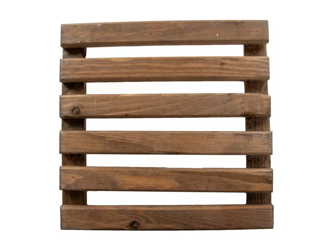 Support à roulettes en bois pour plantes d'intérieur Carré - Teinté marron