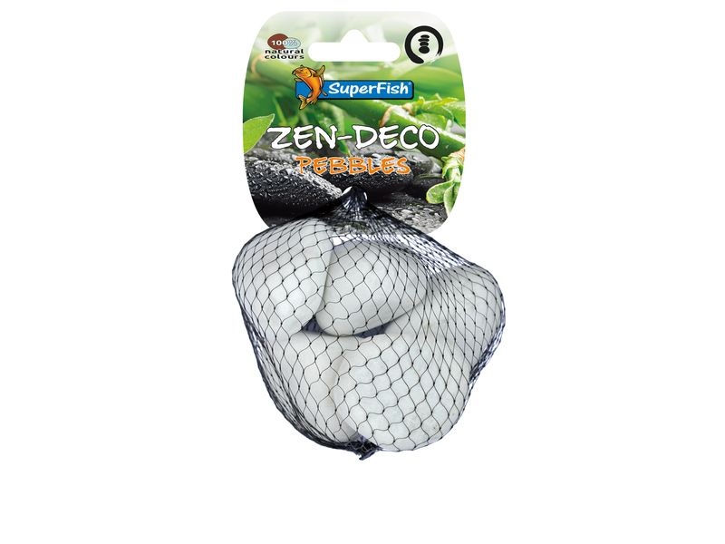 SuperFish Dekoration Zen Deko Pebble Medium Weiss 450 g Weisse Flusssteine