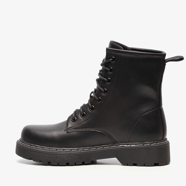 Blue Box dames veterboots met stiksels zwart