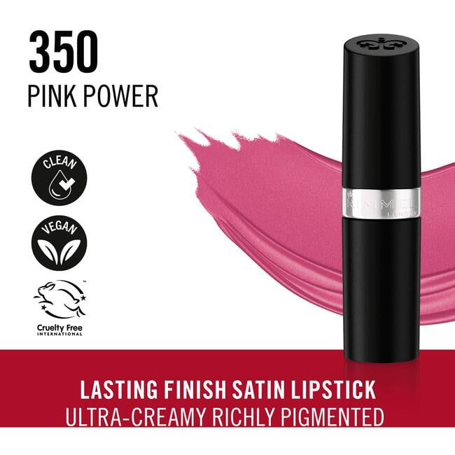 Rimmel London Lasting Finish Satin Lippenstift 350 Pink Power 4 G