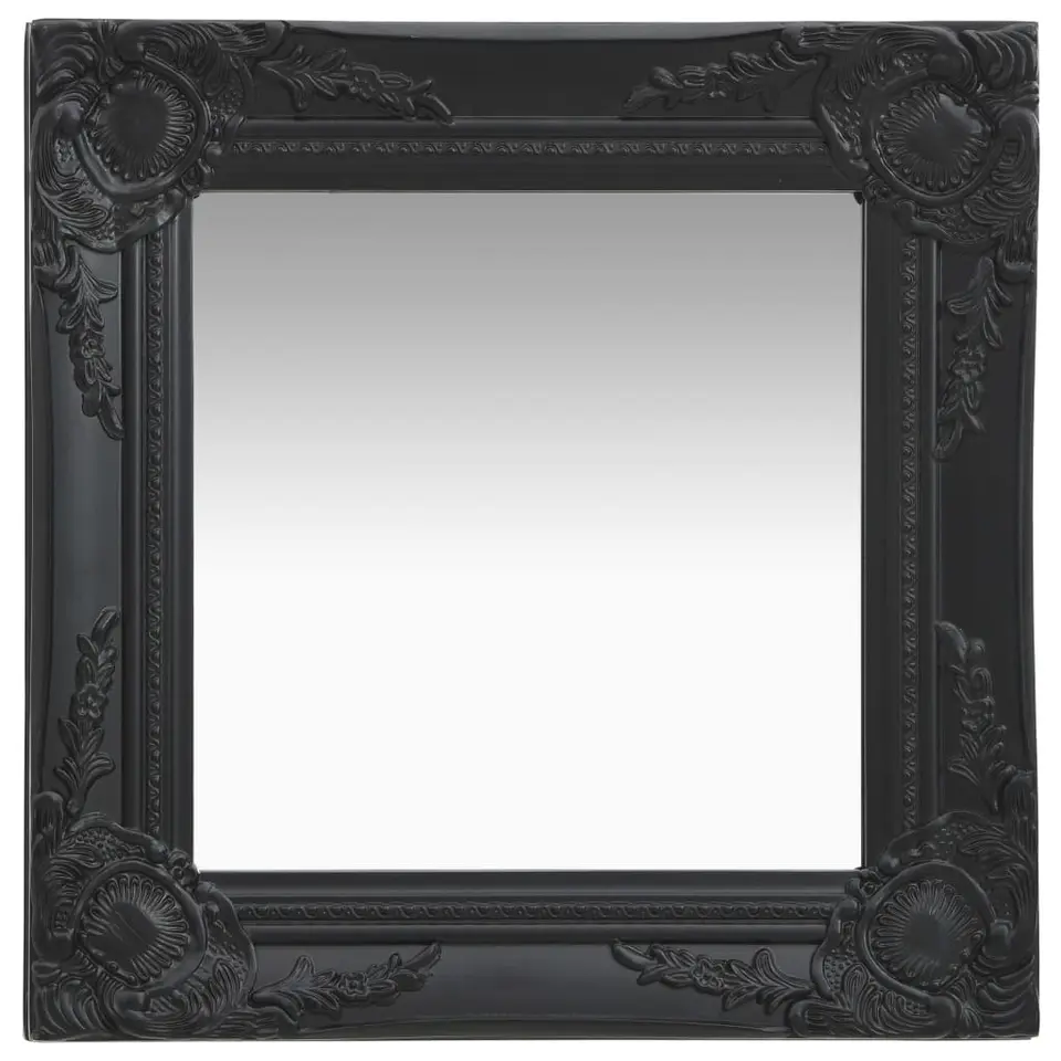 vidaXL - Wandspiegel - Zwart - Hout - 40 x 40 cm