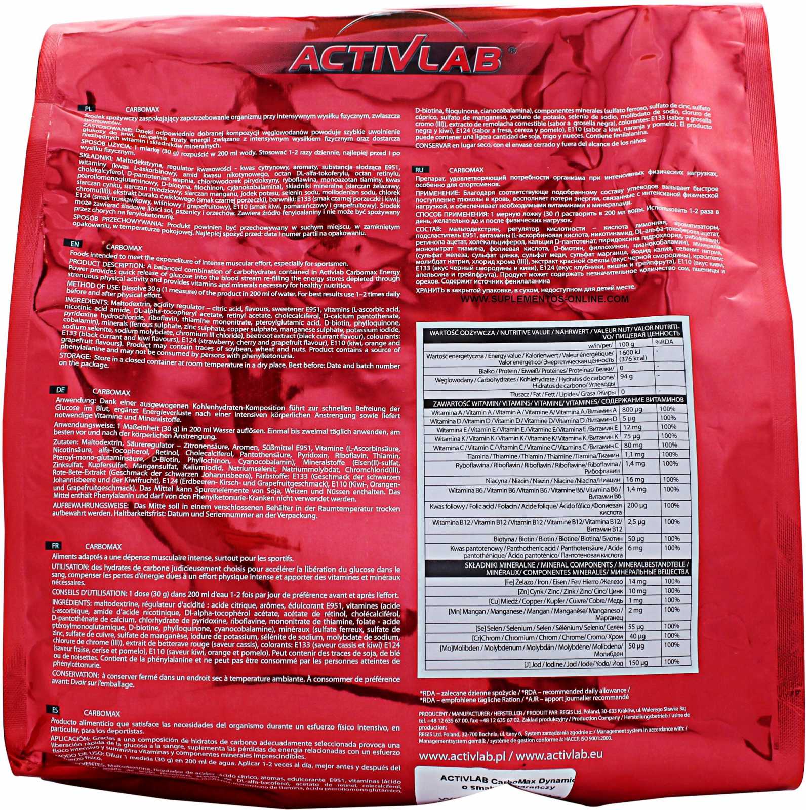 Activlab CarboMax Energy Power 1000g