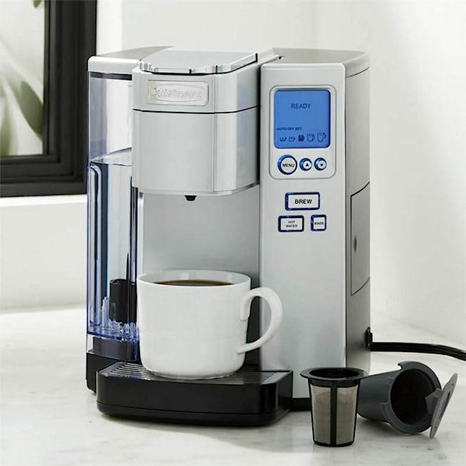 Cuisinart Coffee Maker, Single Serve 72-Ounce Reservoir Coffee Machine, Programmable Brewing & Hot Water Dispenser, Stainless Steel, SS-10P1,Silver