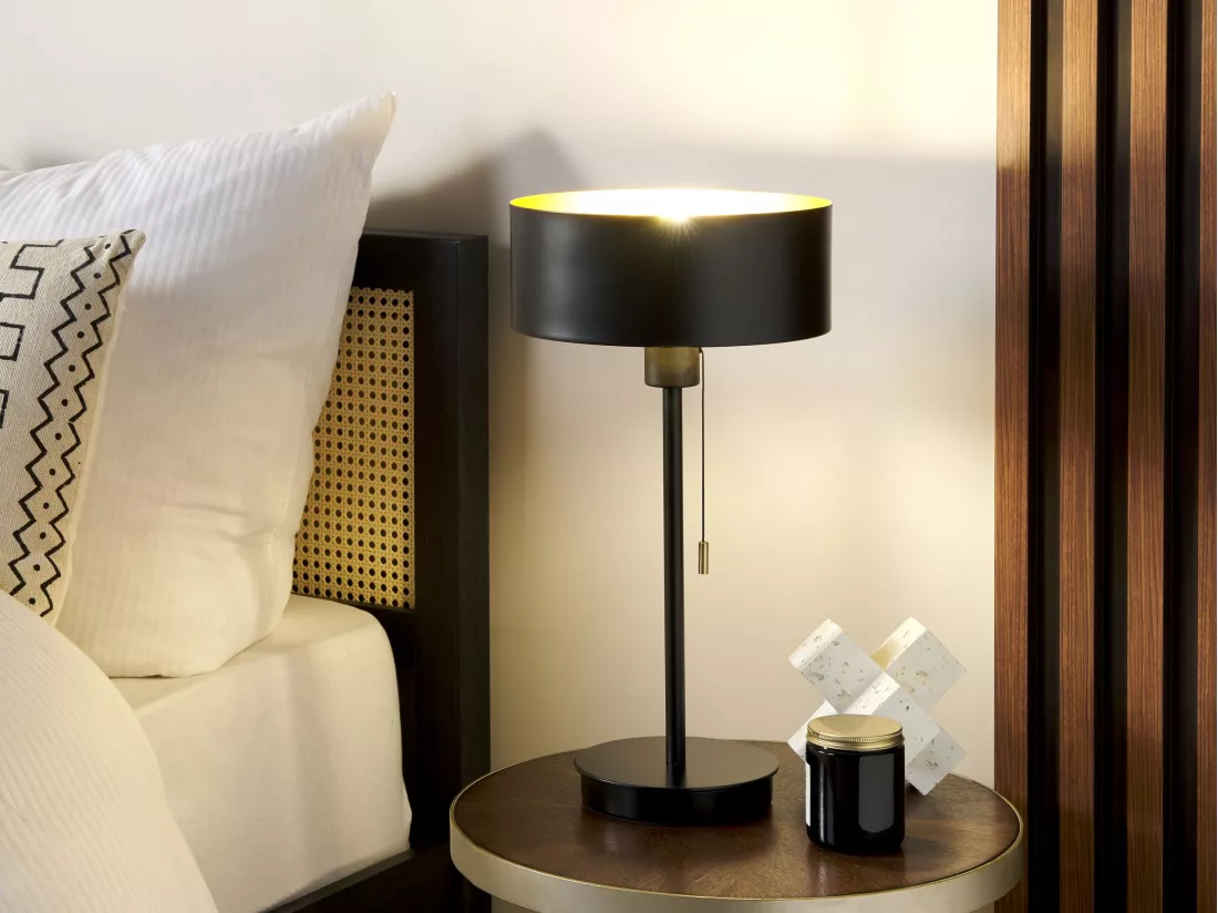 Lampe à poser ARIPO avec port USB Métal Noir