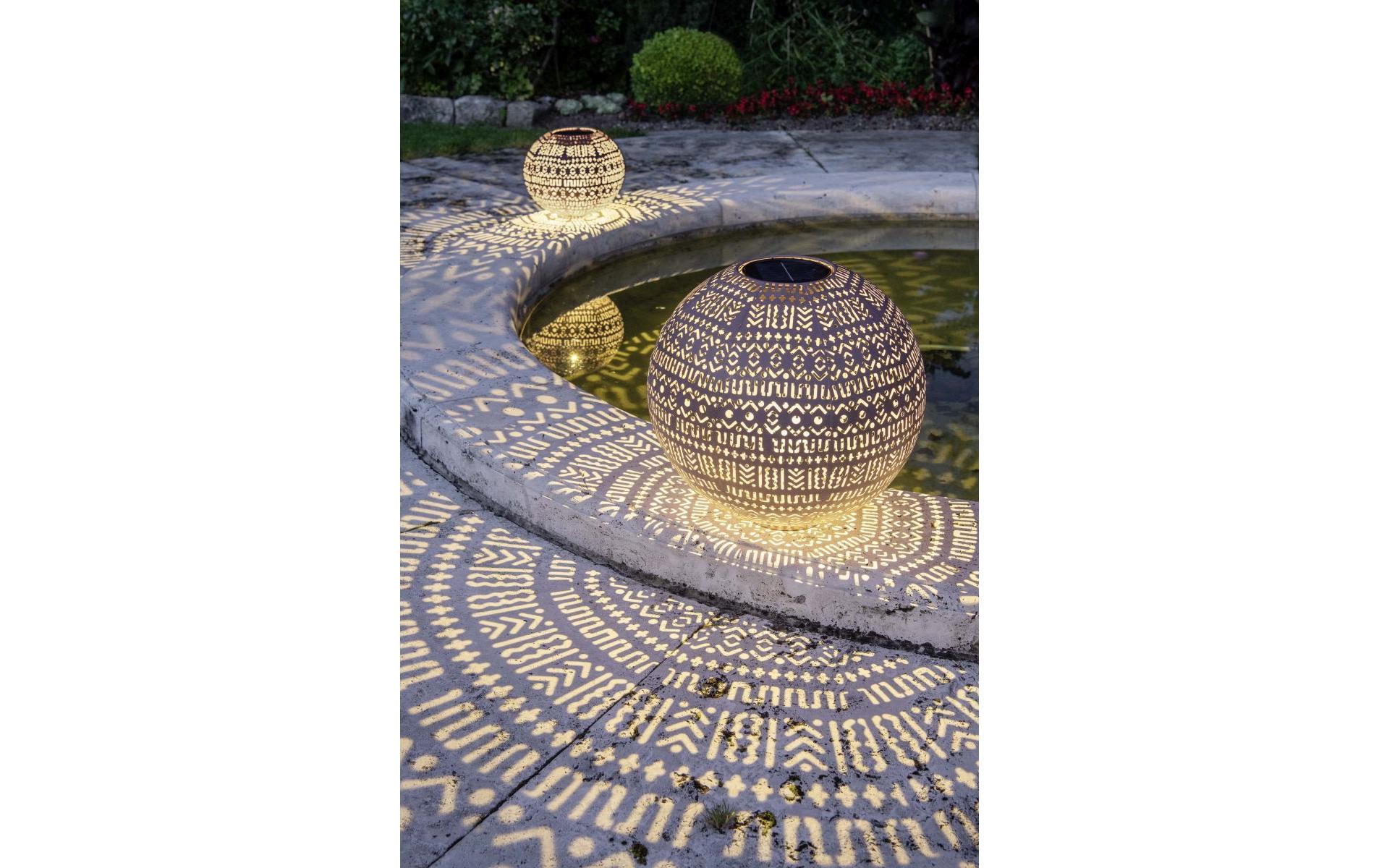 Laterne Solar Antic Ball Boho, Ø 40 cm, BraunDekolicht zum Aufstellen