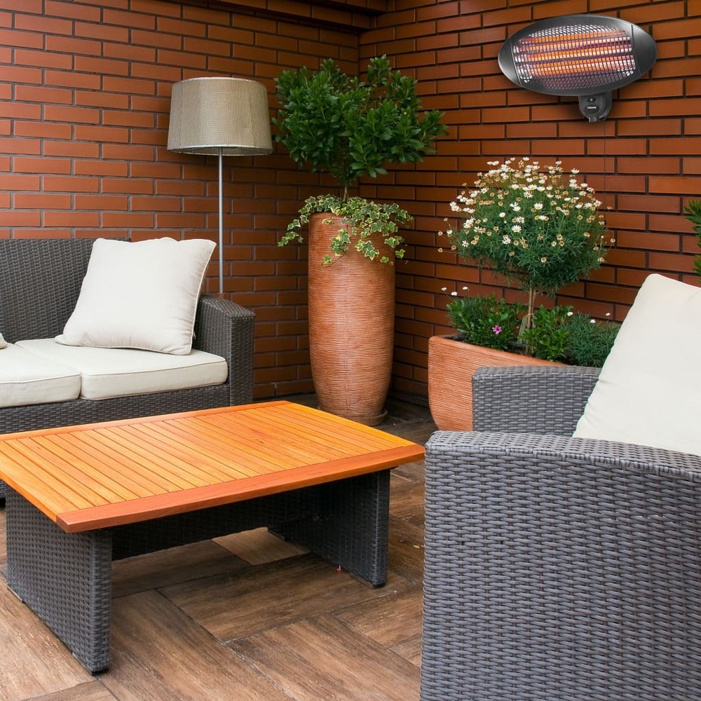 Chauffage mural de patio ka-5286 2000 w quartz noir