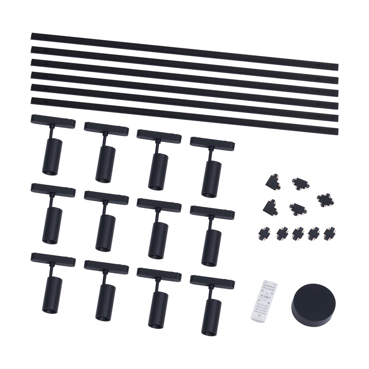 Modern railsysteem met 12 spots zwart 1-fase 600 cm - Magnetic Gert