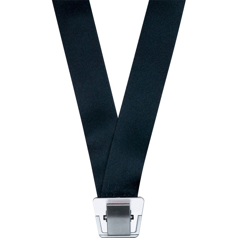 Tour de cou polyester noir recyclé pour badge avec clip No-Twist Avery - pochette de 10