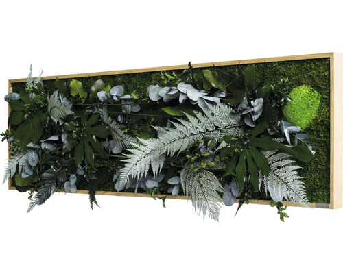 Plantenfoto jungle design, lijst eiken look, 140x40 cm