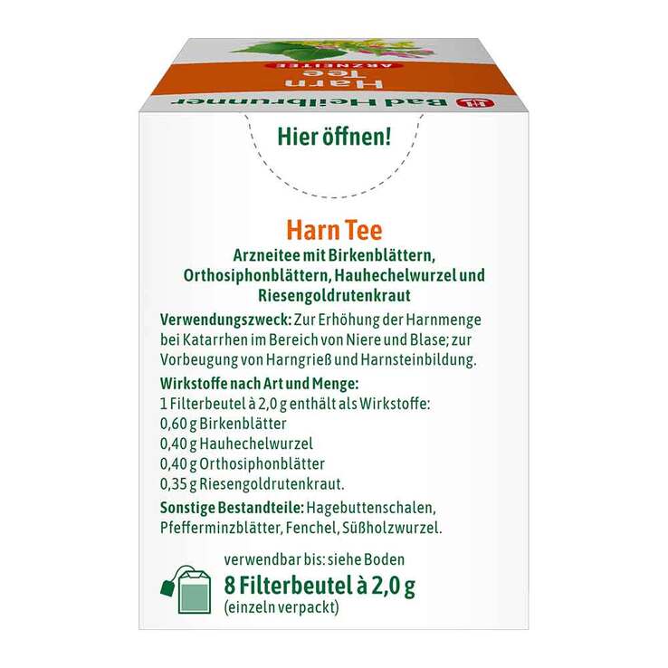 Bad Heilbrunner Tee Harntee Filterbeutel, 8X2.0 g