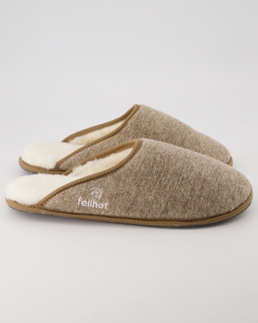 Fellhof Trendy Filz Hausschuhe in Beige