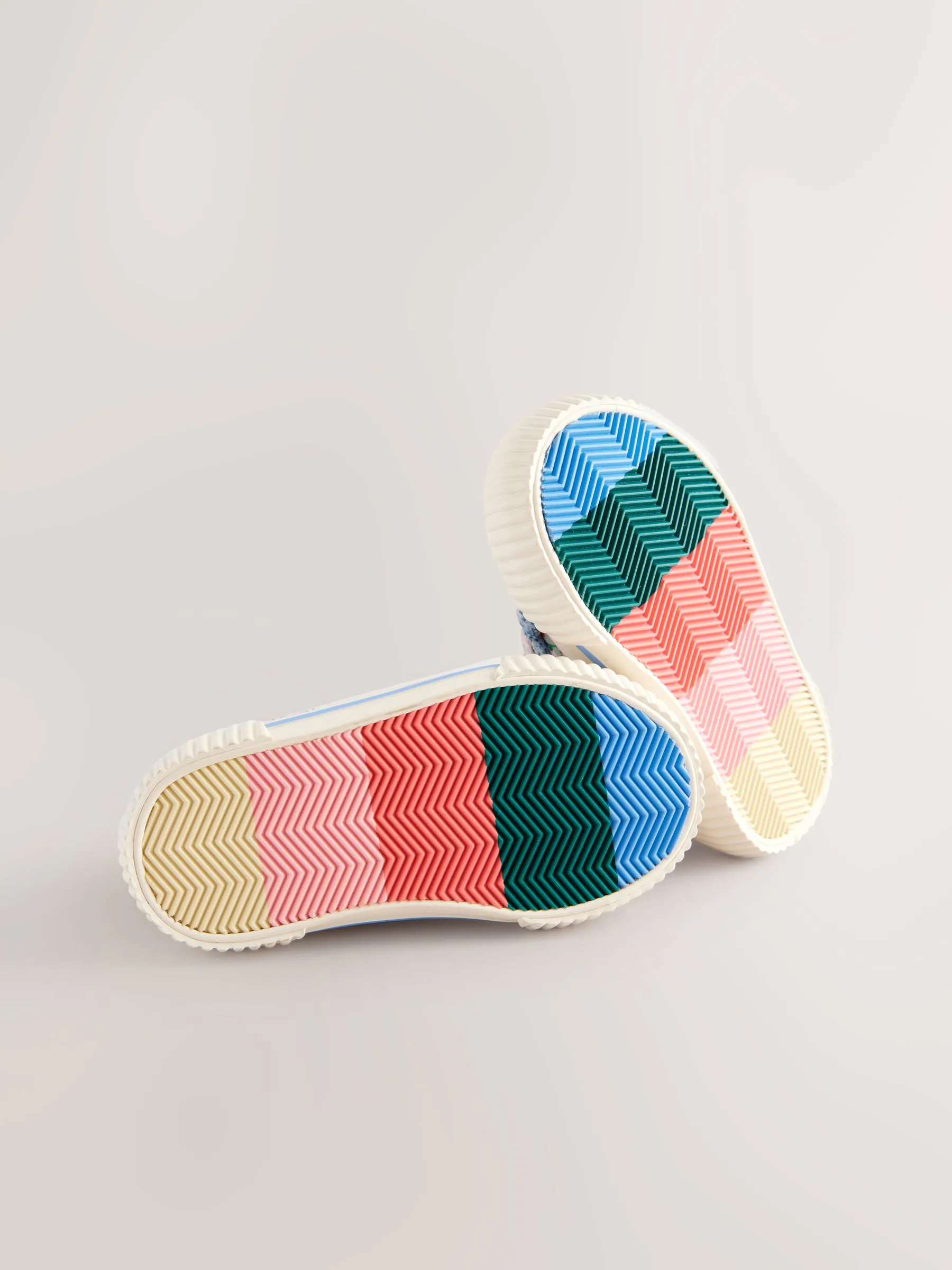 Denimblauw met regenboog - Hoge sneakers
