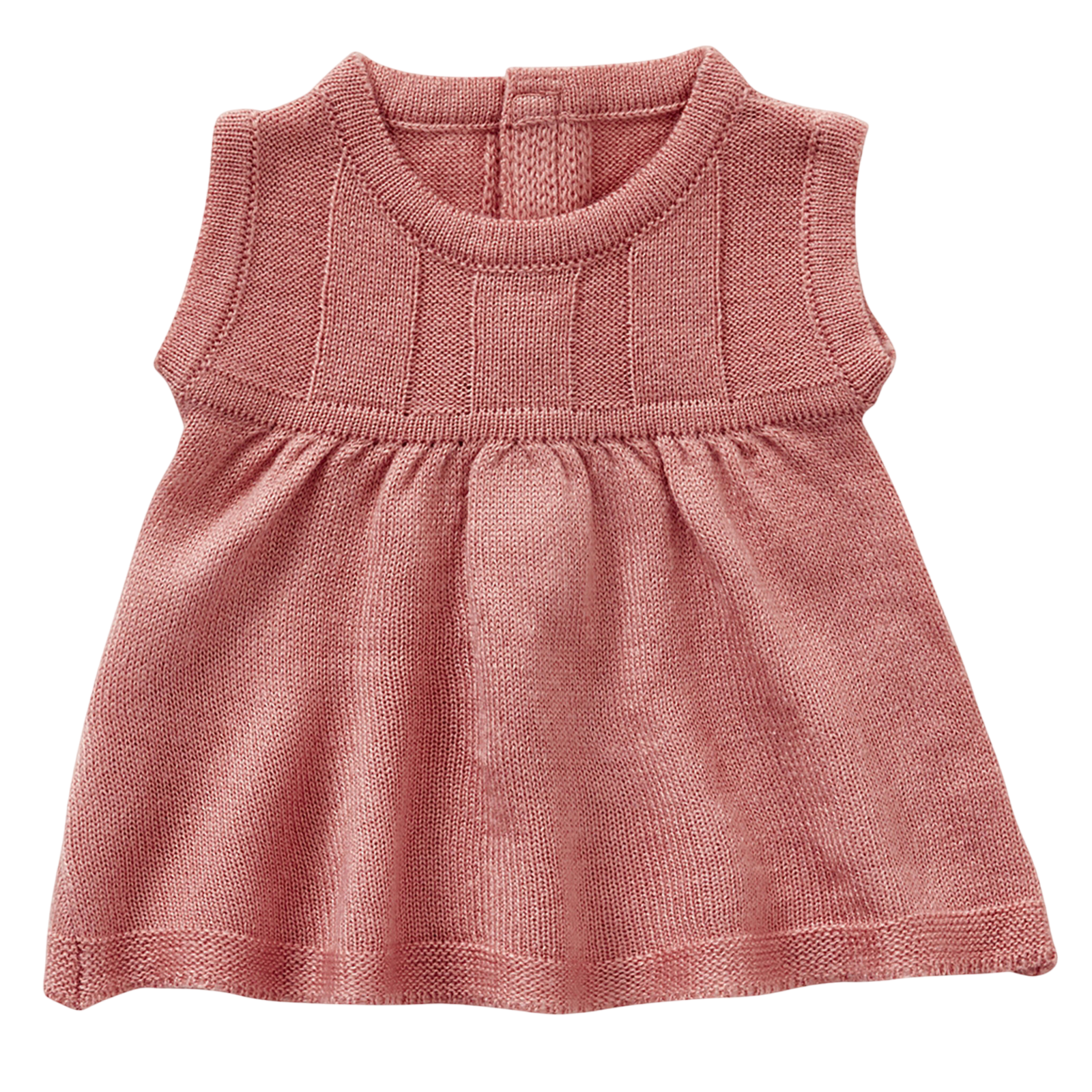 Puppenkleid mit kurzen Ärmeln - gestrickt (30-35 cm) rose