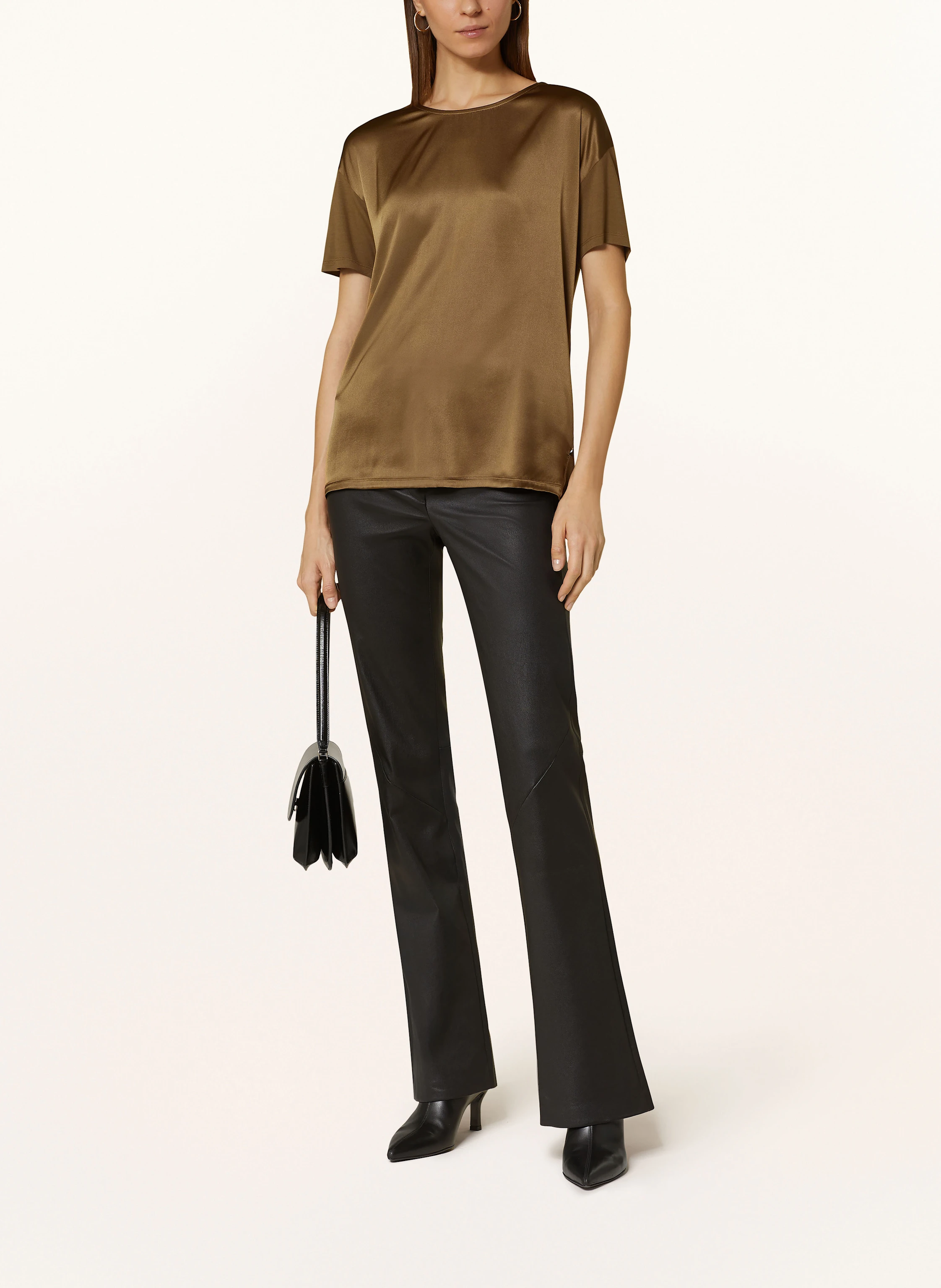 BOSS Blusenshirt ESANDY im Materialmix mit Seide