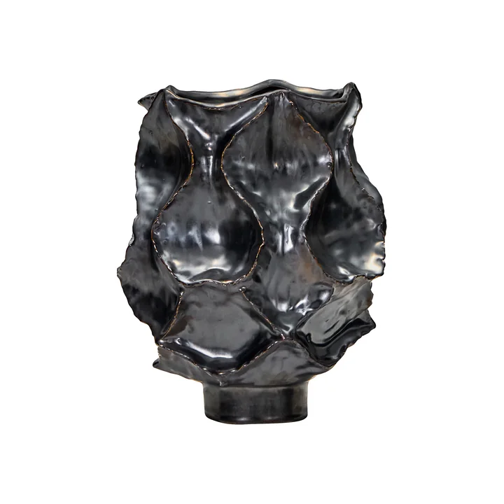 House Doctor - Waves Vase, H 25 cm, antik-metall