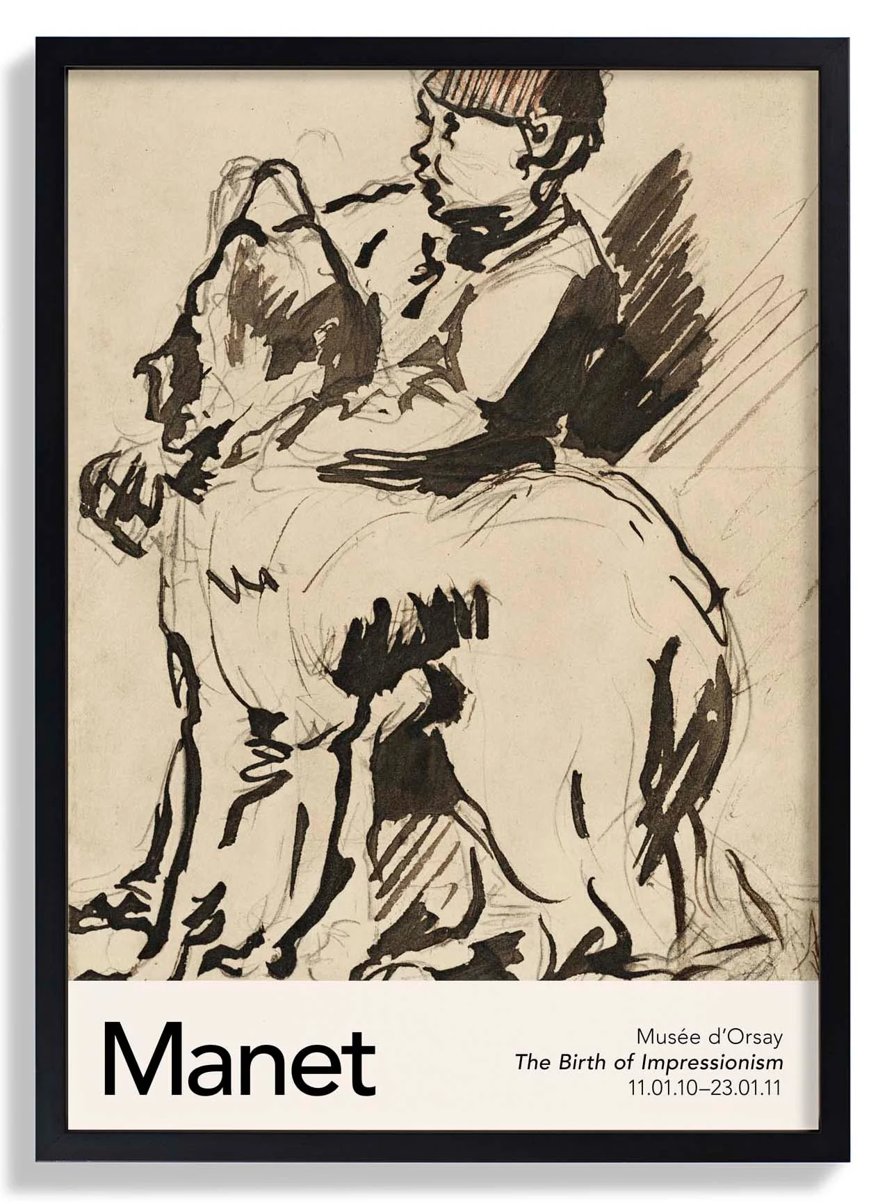 Ein Junge hält seinen Hund von Manet Ausstellung
