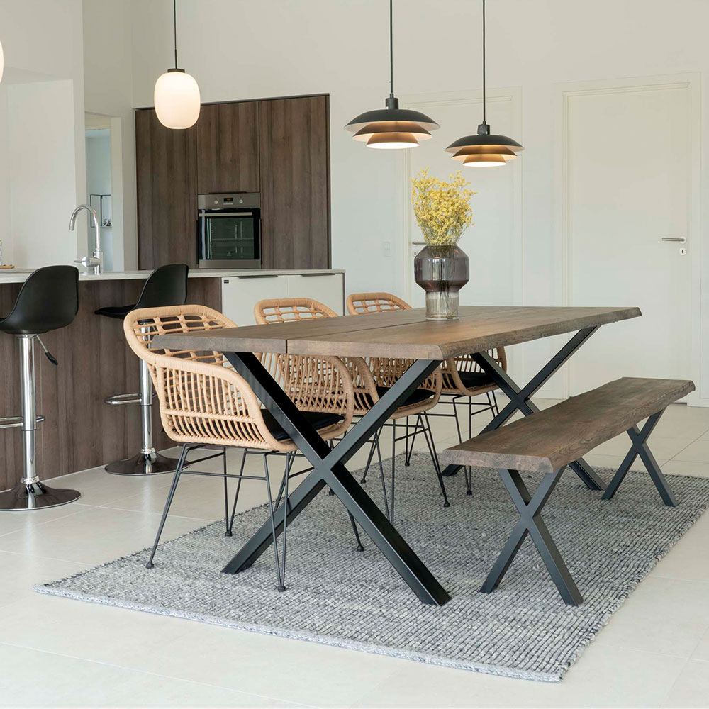 Eikenhouten eettafel Fendi Bruin