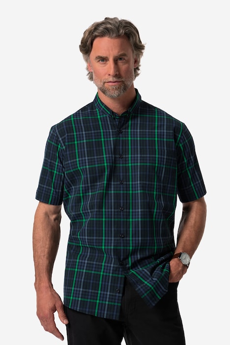 Boston Park Karohemd, Halbarm, Mini Buttondown-Kragen, Comfort Fit, bis 8 XL