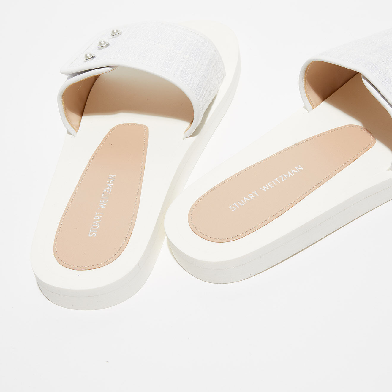Stuart Weitzman Mules Allprls blanches