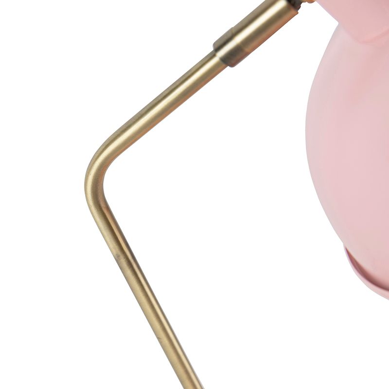 Retro tafellamp roze met brons - Milou