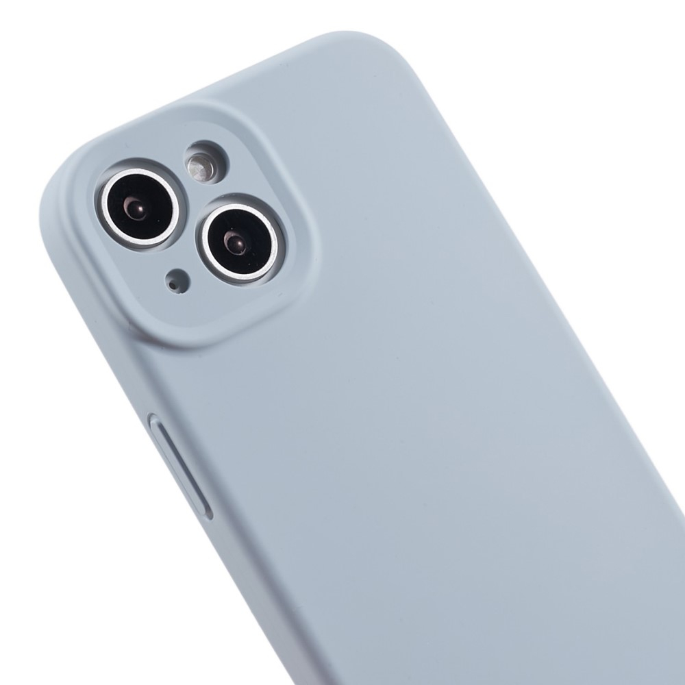 iPhone 15 Silikon Case Hülle mit Kameraschutz - Hellblau