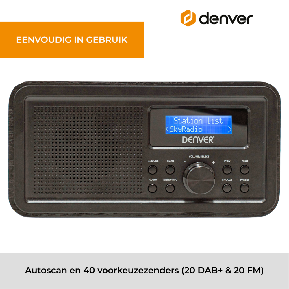 Denver DAB30 DAB+/FM Radio - Black