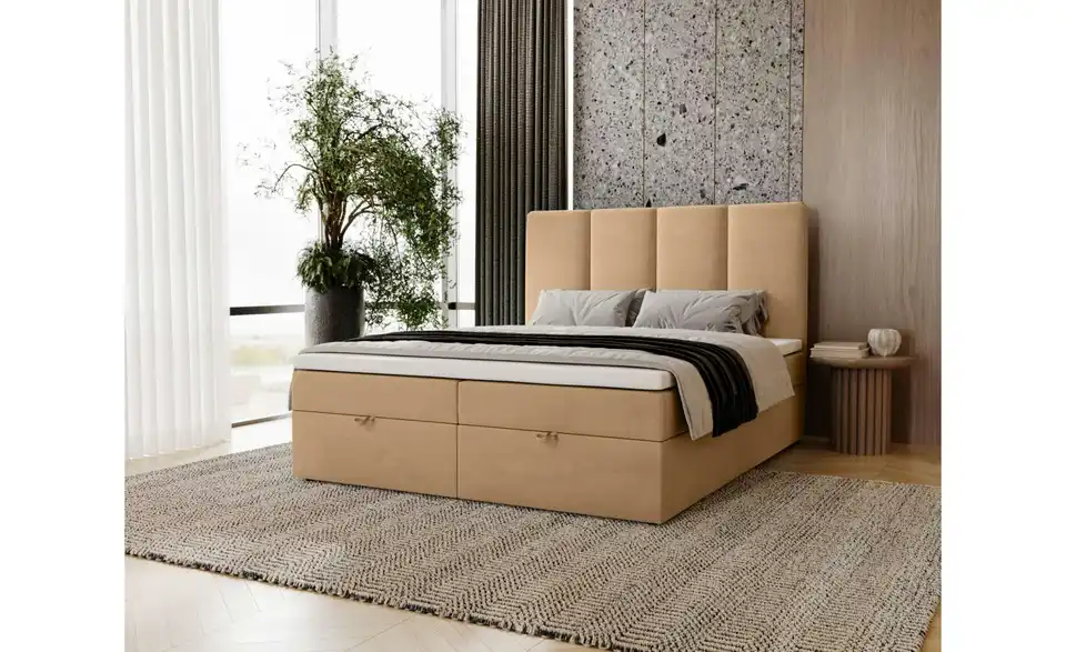 Boxspringbett 121 cm 120x200 cm Beige