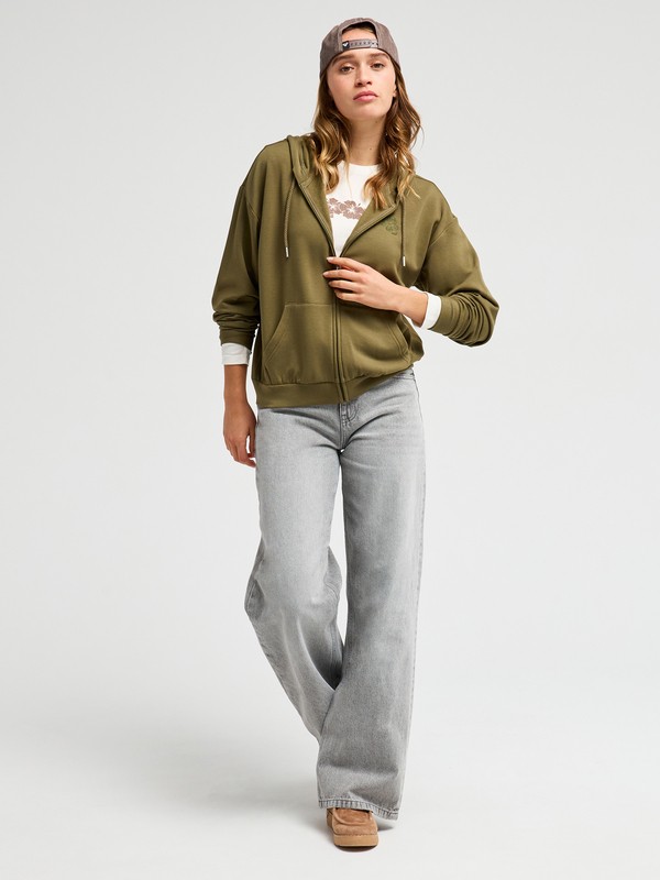 Surfing By Daylight Sweat à capuche zippé Vert Femme