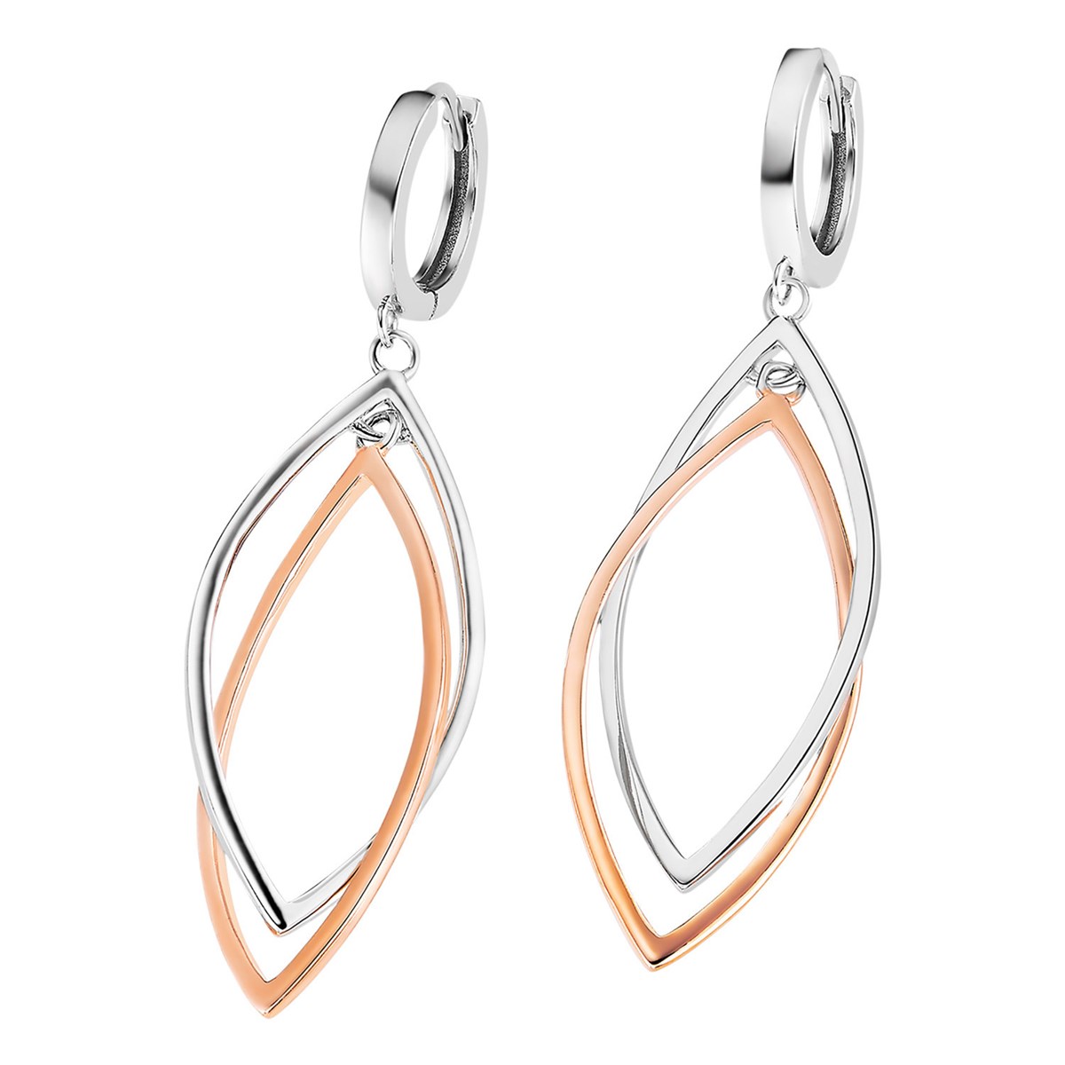 Boucles d'oreilles Lotus silver Trendy argentbicolore