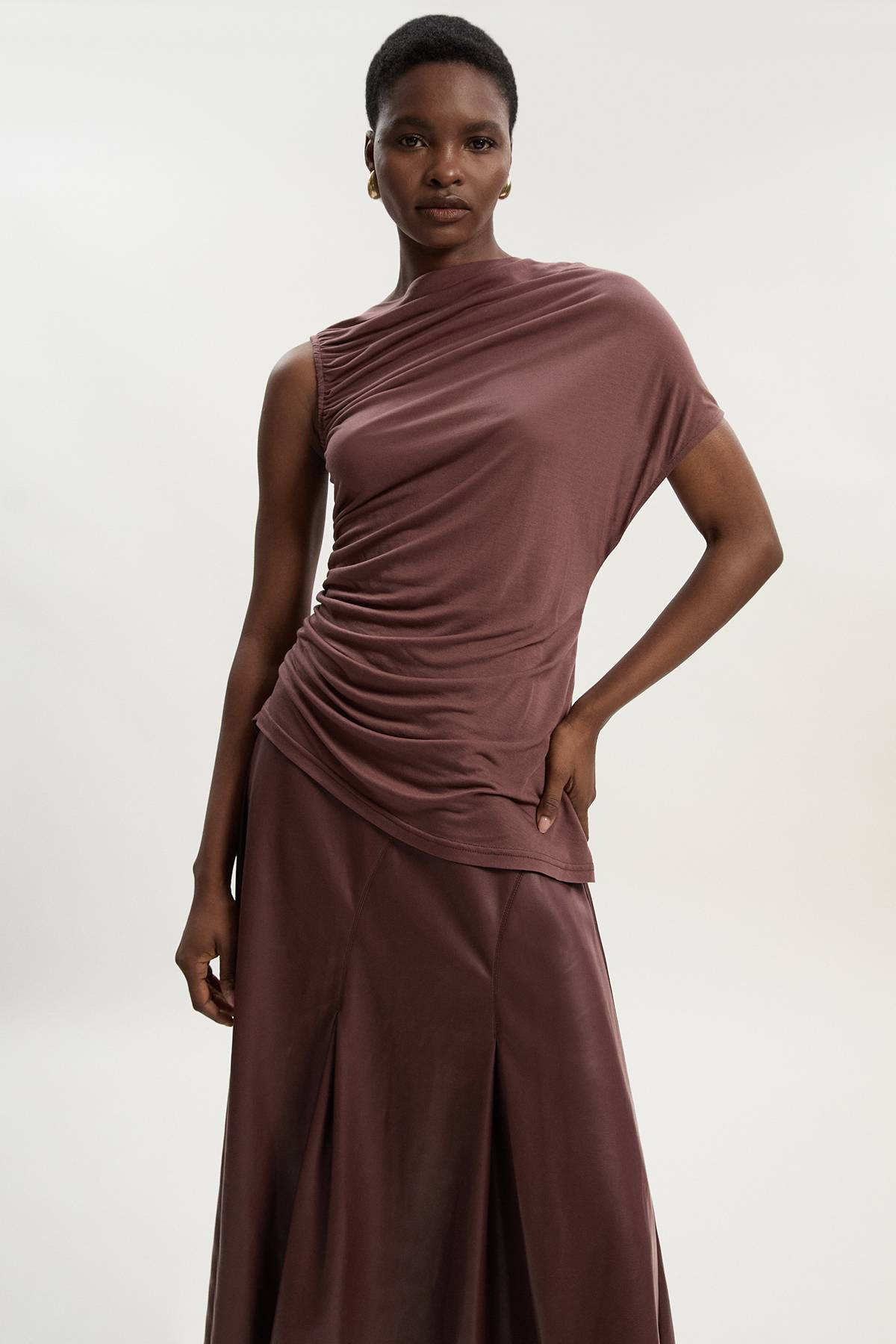 KarenMillen Haut en Tencel à Détails Froncés