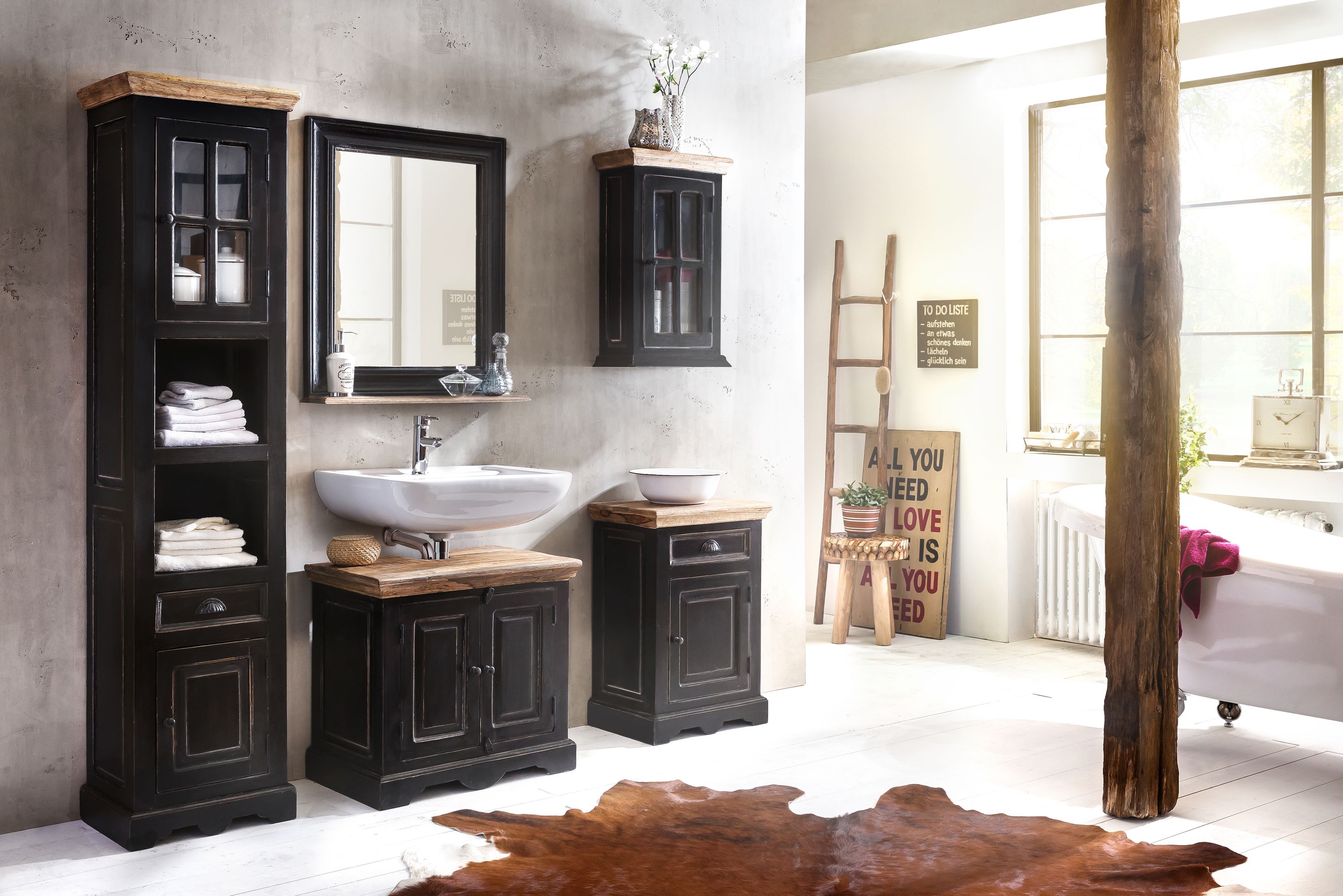 Kommode CORSICA Mangoholz natur Sideboard Wohnzimmerschrank Mehrzweck Schrank