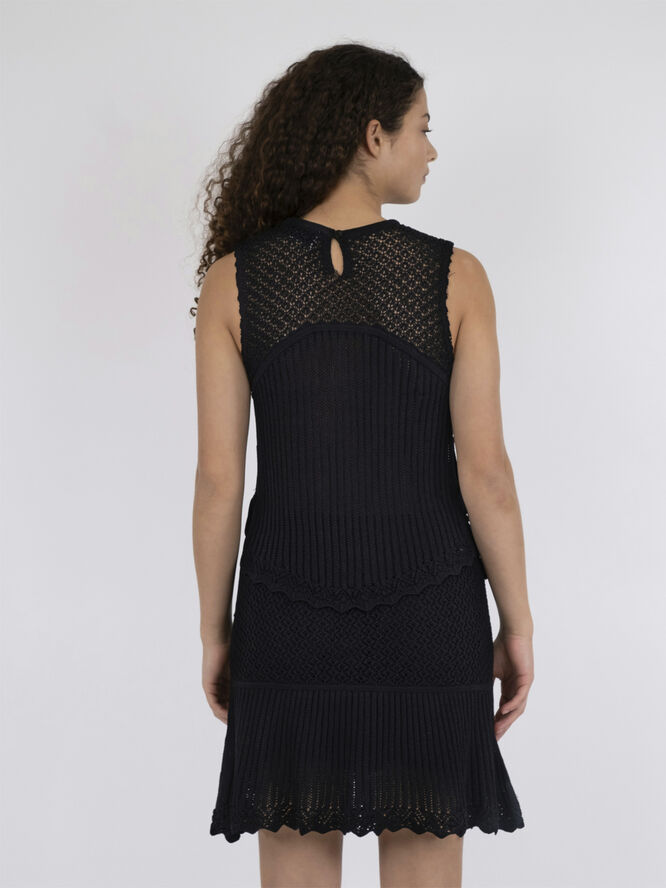 Neo Noir Coral Knit Top Black