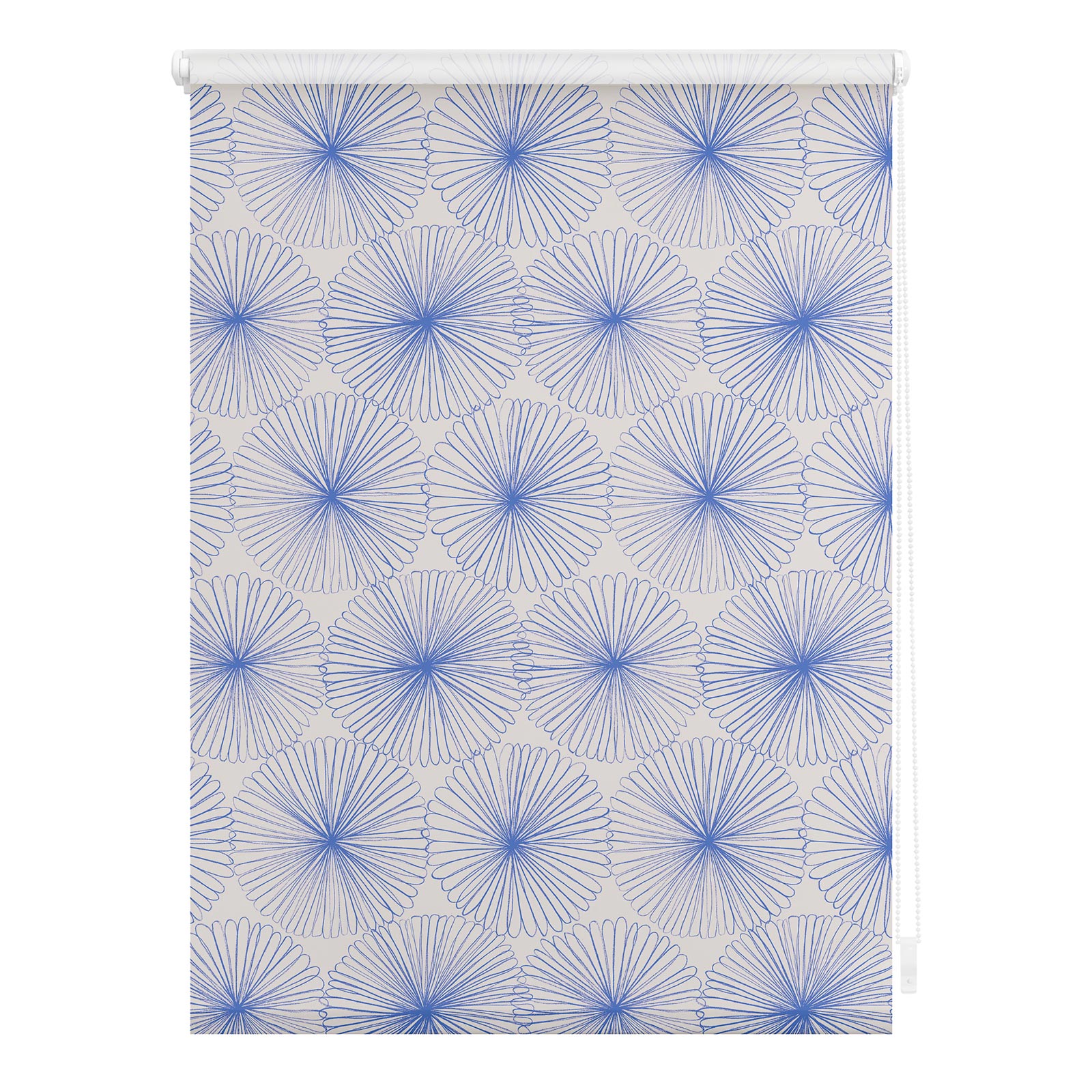 LICHTBLICK Verdunklungsrollo FLOWER WHEEL - blau-weiß - 45x150 cm