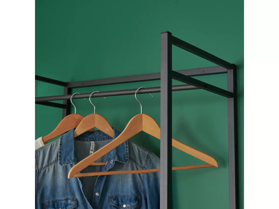 Portant vêtements bois et métal L70 x H200 cm ASHTON