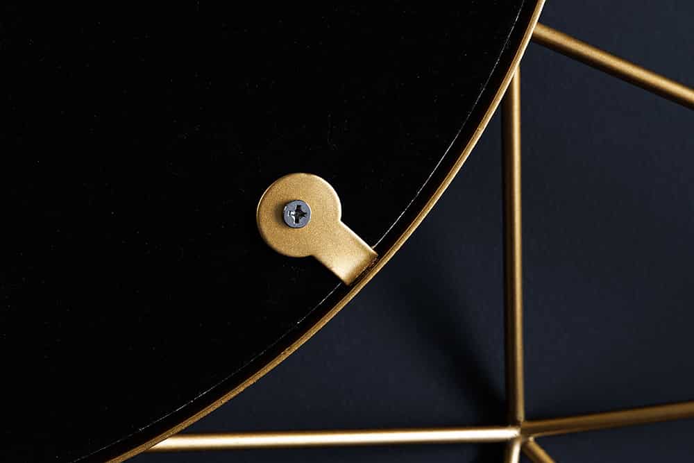 Handgearbeiteter Spiegel DIAMOND L 80cm gold aus Eisen im Retro Design