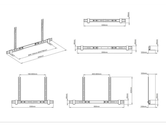 MULTIBRACKETS - Support mural KC-MB-BS7895 - pour barre de son