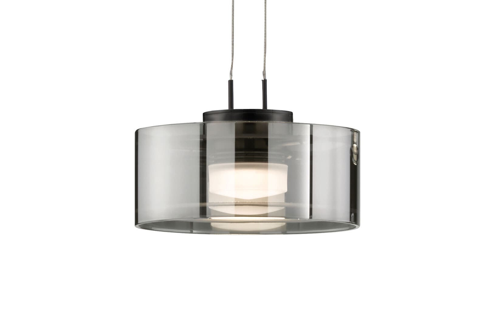 FISCHER & HONSEL LED Balkenpendel LAVIN 3-flg schwarz /Rauchglas