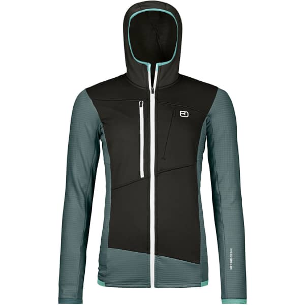 Veste polaire randonnée ORTOVOX FLEECE GRID HOODY W DARK ARCTIC GREY