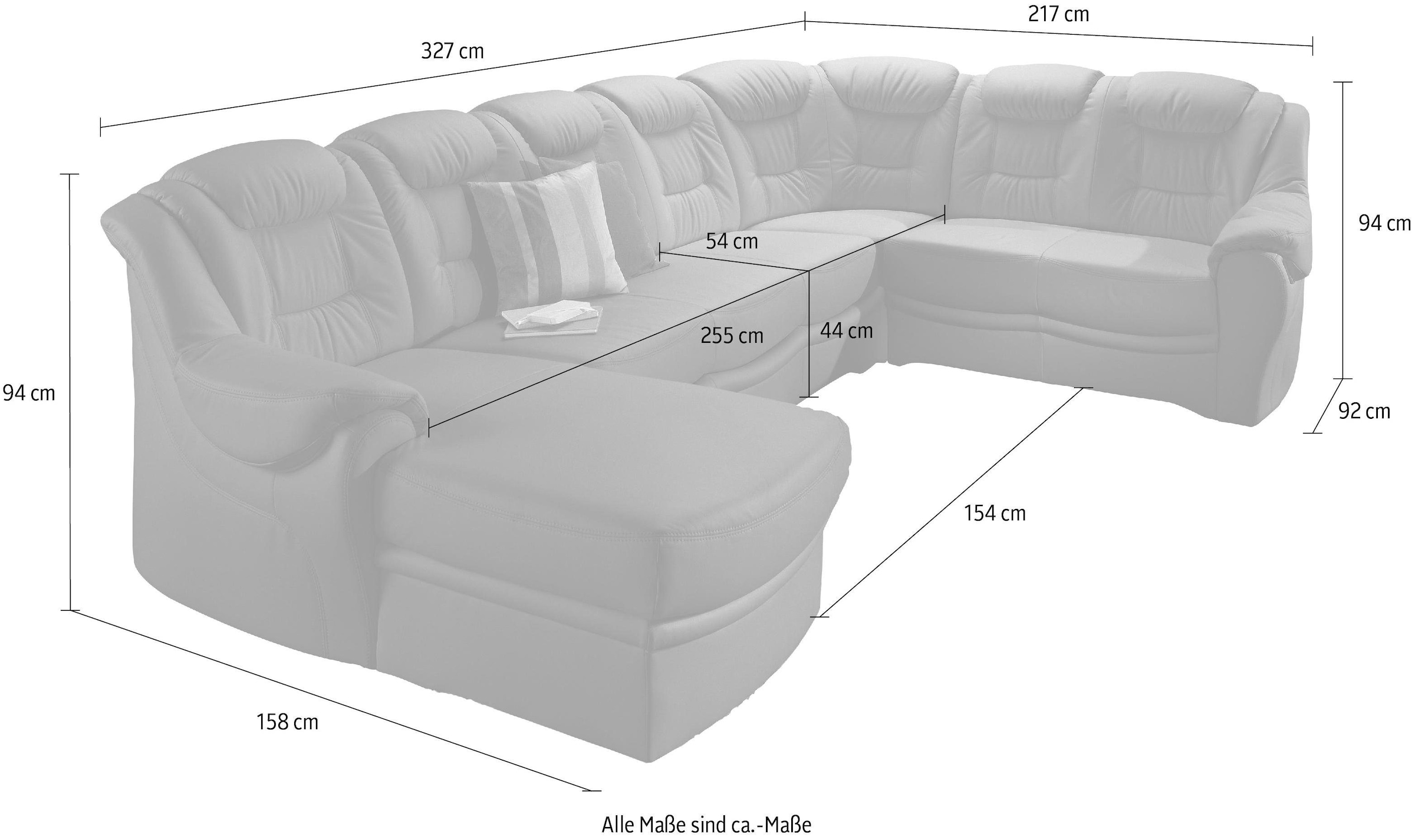 sit&more Wohnlandschaft »Bellevue U-Form« wahlweise mit Bettfunktion