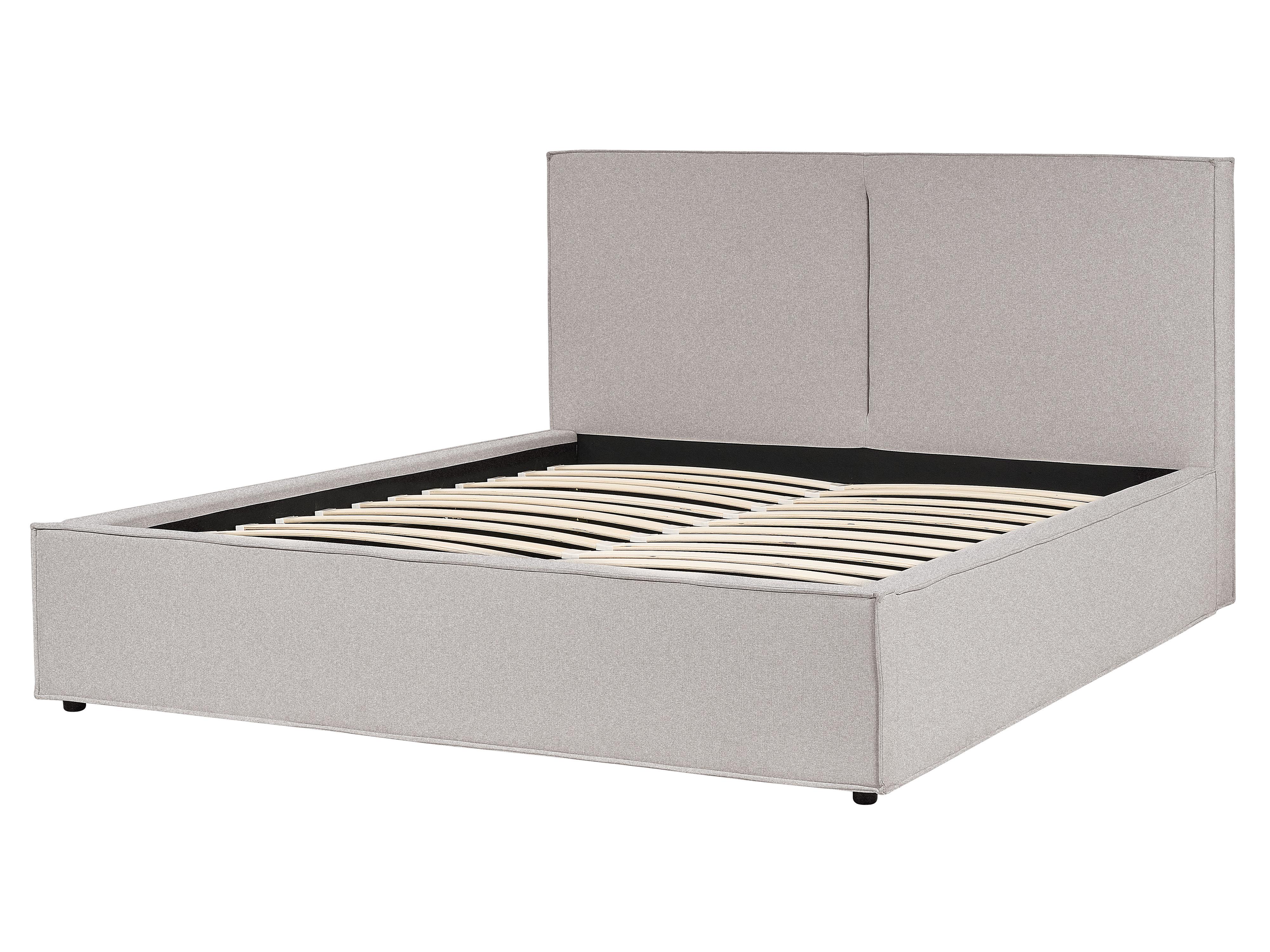 Bed met opbergruimte Stof MOISSAC 160 x 200 cm Lichtgrijs