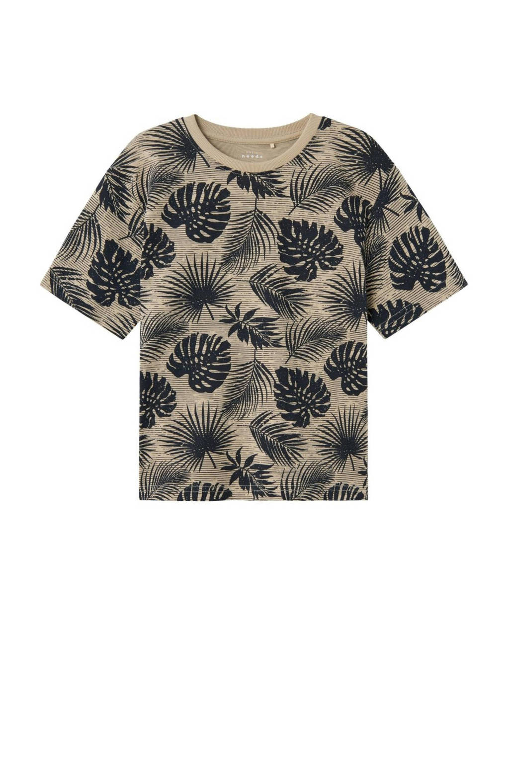 NAME IT T-shirt NKMVALTHER met all over print beige/zwart