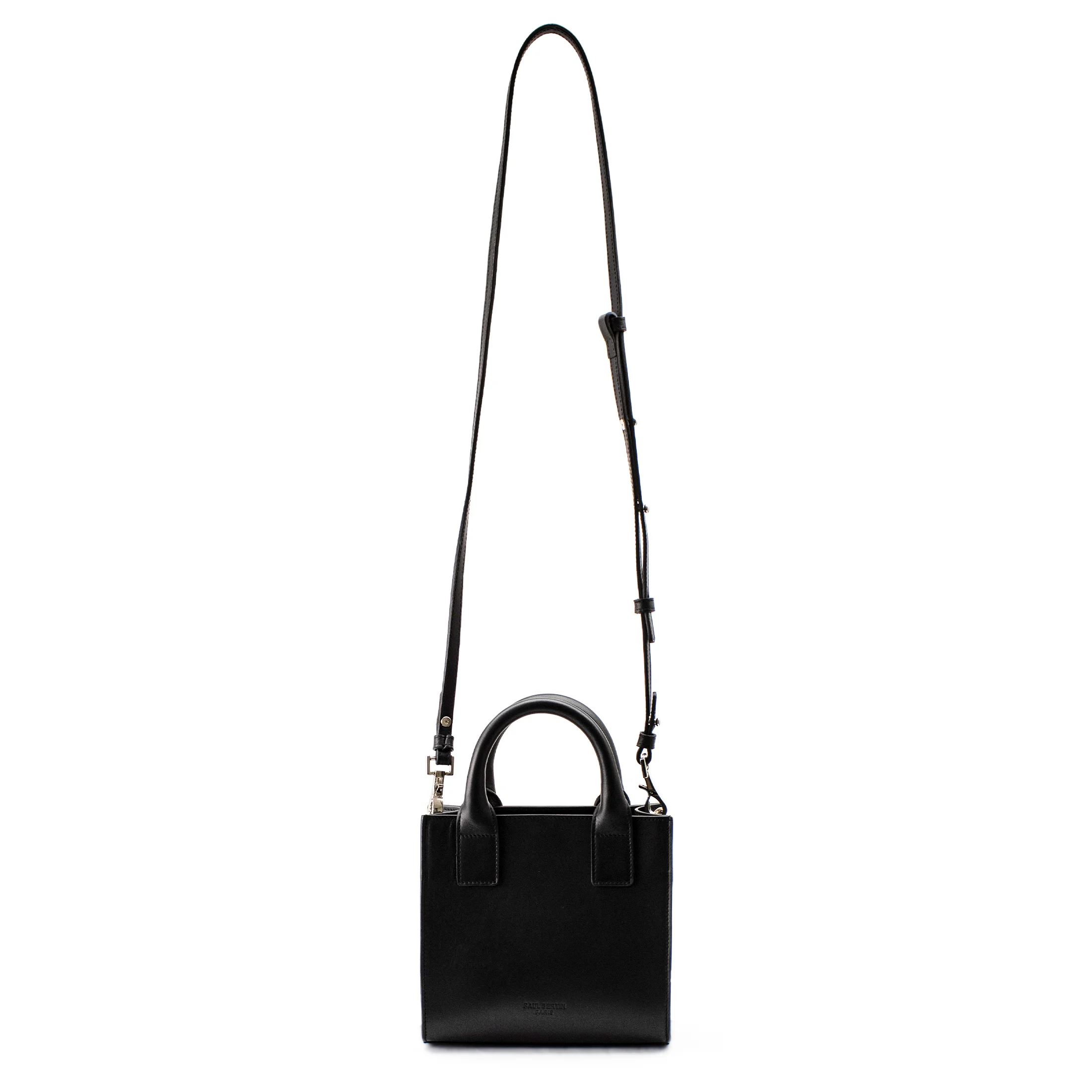 KUBE - Sac bandoulière en cuir lisse | Noir