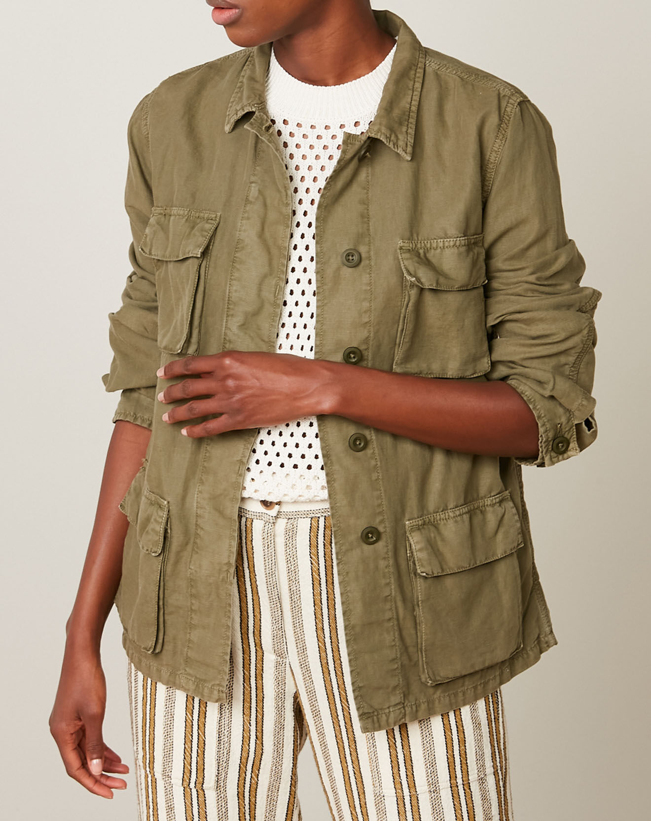Hartford Veste en Coton & Lin Vea army