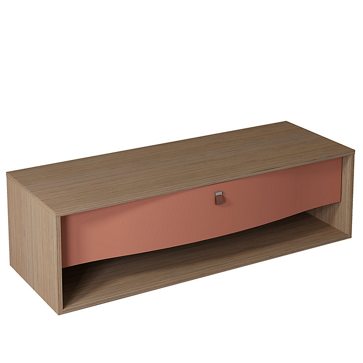 Meuble sous vasque à suspendre Havana terracotta mat 1 tiroir 140 cm