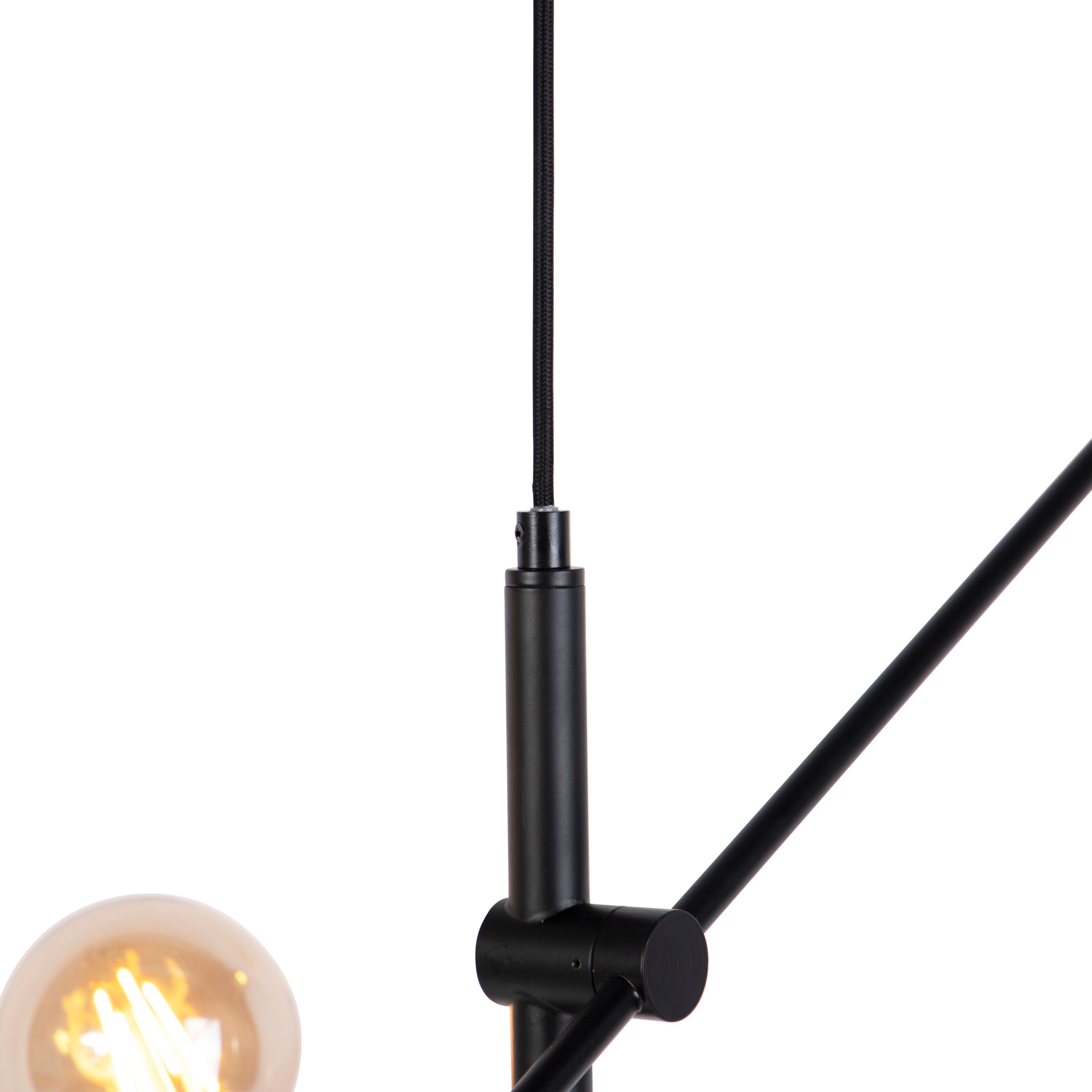 Industriële hanglamp zwart en goud 78 cm 6-lichts - Sydney