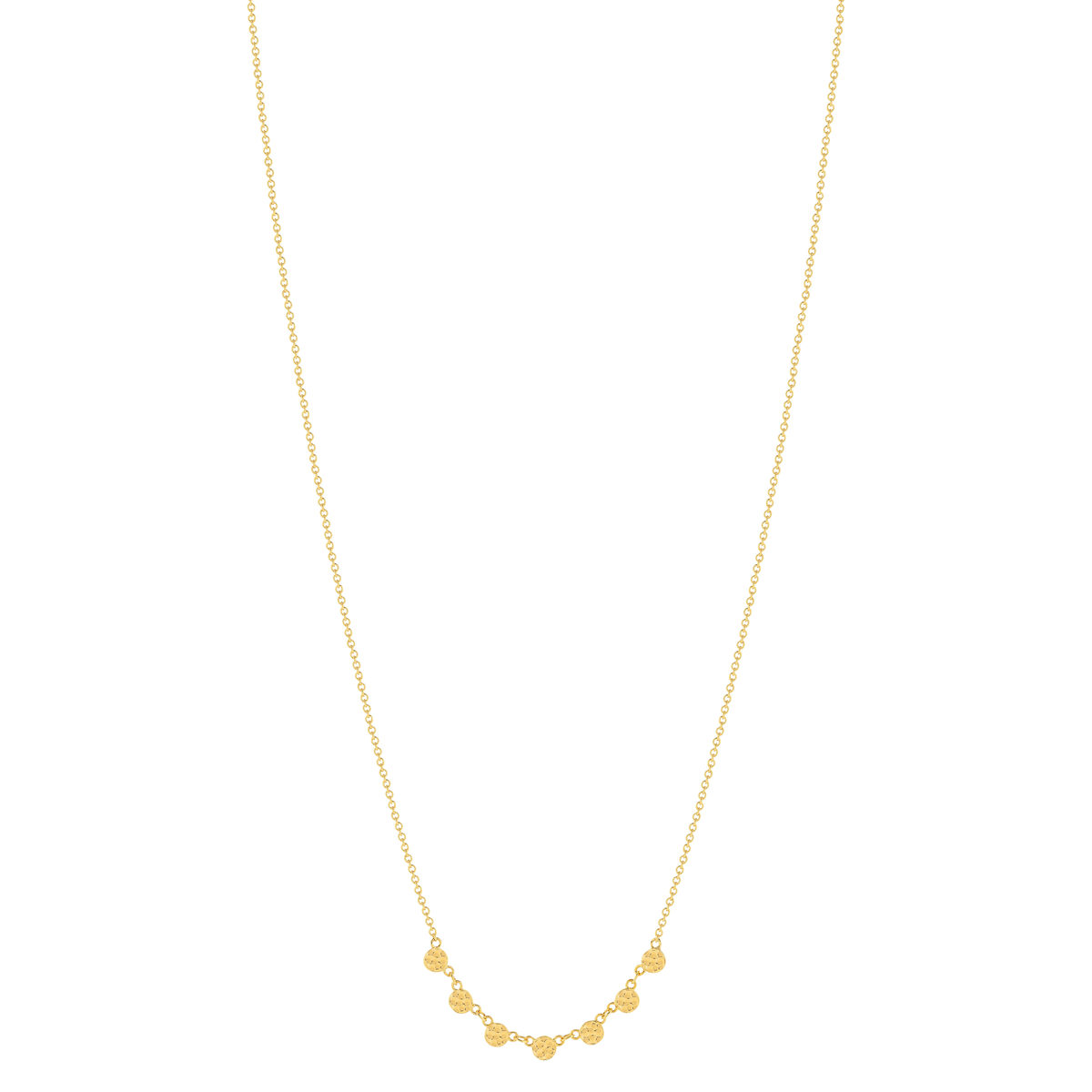 Collier plaqué or pastilles martellées 45 cm