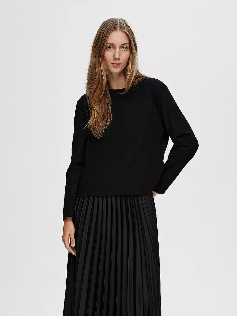 SELECTED FEMME Langarmshirt SLFESSENTIAL schwarz